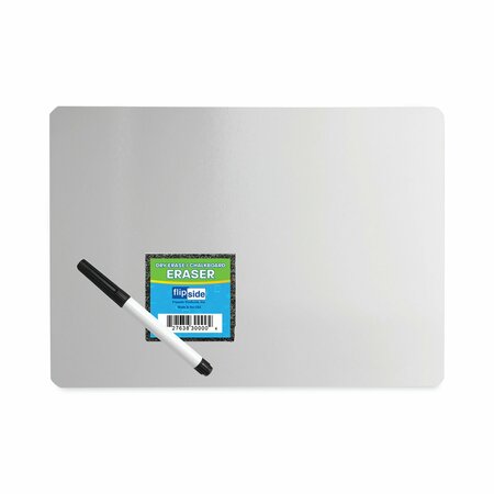 FLIPSIDE Dry Erase Board Set with Black Markers, 12 x 9, White Surface, 12PK 21003